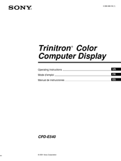 Sony Trinitron CPD-E540 Mode D'emploi