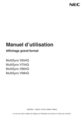 NEC MultiSync V754Q Manuel D'utilisation