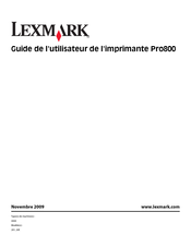 Lexmark Pro800 Guide De L'utilisateur