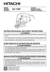 Hitachi CJ 110V Mode D'emploi Et Instructions De Securite