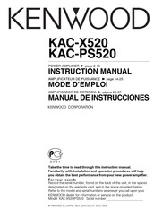Kenwood KAC-X520 Mode D'emploi