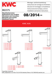 Kwc AVA 12.191.042.000FL Instructions De Montage Et D'entretien