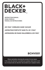 Black & Decker BCHV001 Mode D'emploi