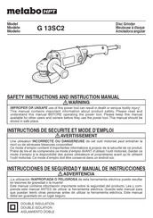 Metabo HPT G 13SC2 Instructions De Sécurité Et Mode D'emploi