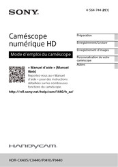 Sony HDR-CX405 Mode D'emploi