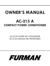 Furman AC-215 A Guide De L'utilisateur