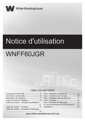 White-Westinghouse WNFF60JGR Notice D'utilisation