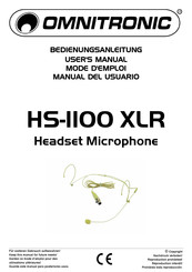 Omnitronic HS-1100 XLR Mode D'emploi