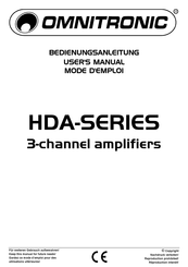 Omnitronic HDA-6.5 Mode D'emploi
