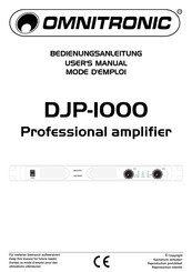 Omnitronic DJP-1000 Mode D'emploi