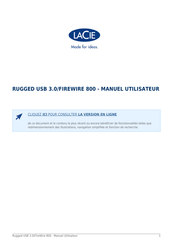 LaCie RUGGED USB 3.0/FIREWIRE 800 Manuel Utilisateur