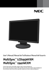NEC MultiSync LCD195WVXM Manuel De L'utilisateur