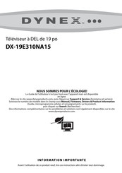 Dynex DX-19E310NA15 Guide De L'utilisateur