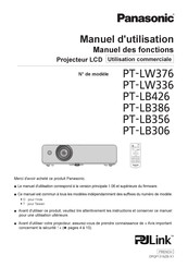 Panasonic PT-LB356 Manuel D'utilisation