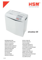 HSM shredstar S5 Notice D'utilisation