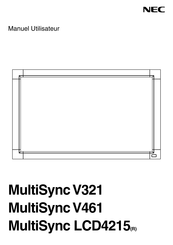 NEC MultiSync V461 Manuel Utilisateur