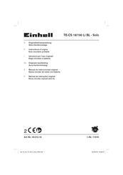 EINHELL TE-CS 18/190 Li BL - Solo Instructions D'origine