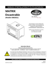 Osburn MATRIX Encastrable OB02021 Manuel D'installation Et D'utilisation