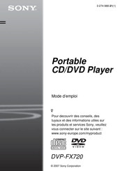 Sony DVP-FX720 Mode D'emploi