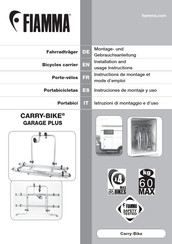 Fiamma CARRY-BIKE GARAGE PLUS Instructions De Montage Et Mode D'emploi