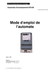 Brupel AG MCS 870-IB Mode D'emploi