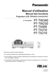 Panasonic PT-TW250 Manuel D'utilisation