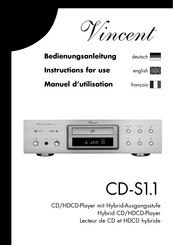 VINCENT CD-S1.1 Manuel D'utilisation
