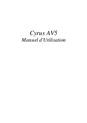 Cyrus AV5 Manuel D'utilisation