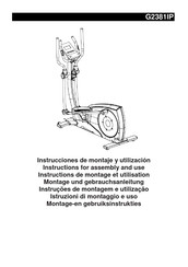 BH FITNESS G2381IP Instructions De Montage Et Utilisation