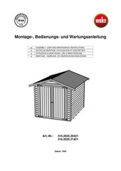 Weka 316.2025.21421 Notice De Montage, D'utilisation Et D'entretien