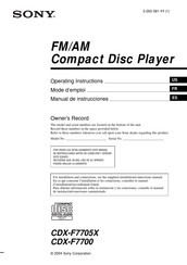 Sony CDX-F7700 Mode D'emploi