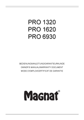 Magnat PRO 1620 Mode D'emploi/Certificat De Garantie