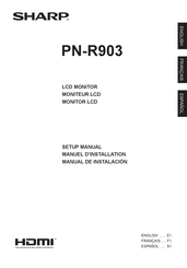 Sharp PN-R903 Manuel D'installation