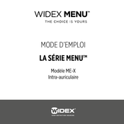 Widex Menu10 Mode D'emploi
