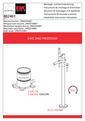 KWC ONO FREESTAND Z.536.178 Instructions De Montage Et D'entretien