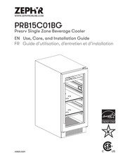 Zephyr PRESRV PRB15C01BG Guide D'utilisation, D'entretien Et D'installation