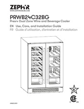 Zephyr PRWB24C32BG Guide D'utilisation, D'entretien Et D'installation