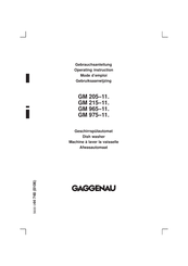 Gaggenau GM 205-11 Mode D'emploi