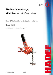 HADEF 59/18 Série Notice De Montage, D'utilisation Et D'entretien