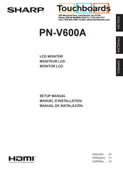 Sharp PN-V600A Manuel D'installation