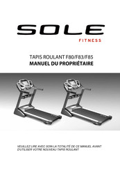 Sole Fitness F85 Manuel Du Propriétaire