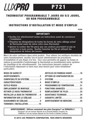 LuxPro P721 Instructions D'installation Et Mode D'emploi