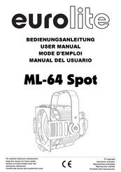 EuroLite ML-64 Spot Mode D'emploi