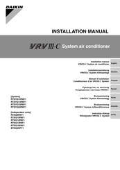 Daikin VRV III-C RTSYQ20PAY1 Manuel D'installation