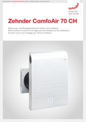 Zehnder ComfoAir 70 CH Mode D'emploi Et Notice De Montage