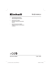 EINHELL 45.139.36 Instructions D'origine