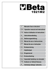 Beta 1921M2 Notice D'utilisation Et Instructions