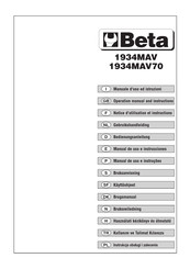 Beta 1934MAV70 Notice D'utilisation Et Instructions