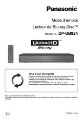 Panasonic Ultra HD DP-UB824 Mode D'emploi