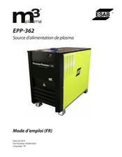 ESAB M3 plasma EPP-362 Mode D'emploi